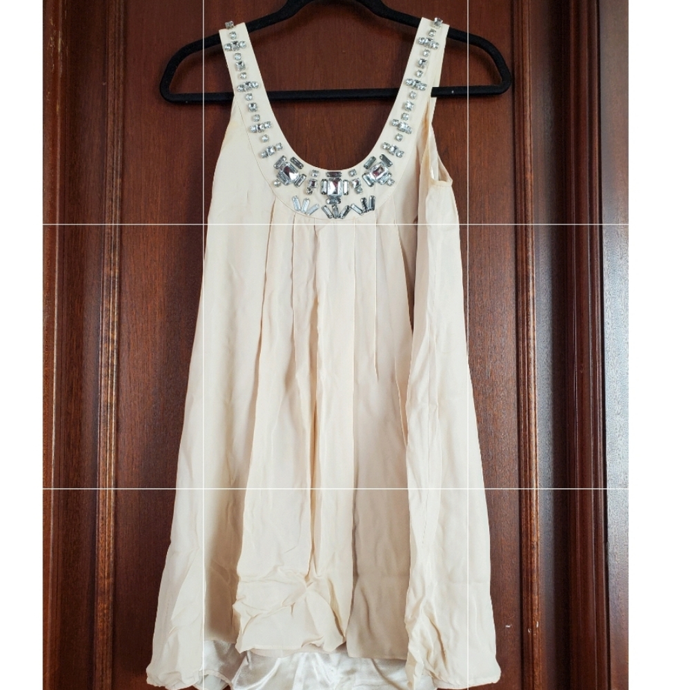 Laundry White short Dress with Gems